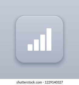 Network level gray vector button with white icon on gray background, EPS 10