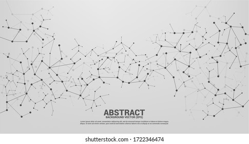 Network line Connecting dot molecule background. Concept of Network Business, technology, Data and chemical. Dot connect line abstract background represent futuristic network and data transformati
