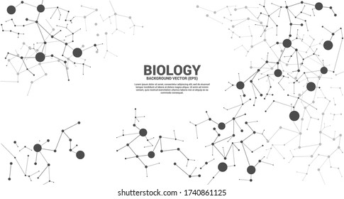 Network line Connecting dot molecule background. Concept of biology chemical and science. 
