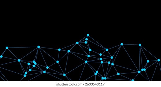 Conexión abstracta de la luz de punto de la línea de red. Concepto moderno