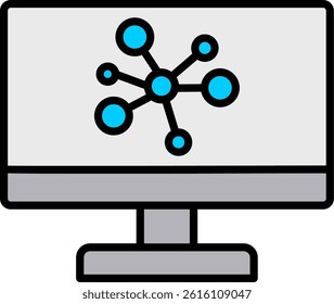 Network Line Filled Vector Icon Design