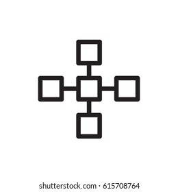 Network line flat vector icon for mobile application, button and website design. Illustration isolated on white background. EPS 10 design, logo, app, infographic.