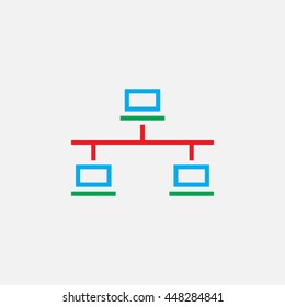 network line icon, color outline vector illustration, linear pictogram isolated on white