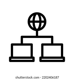 gráfico vectorial de icono de línea de red