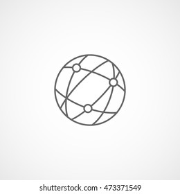 Network Line Icon On White Background