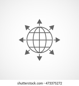 Network Line Icon On White Background