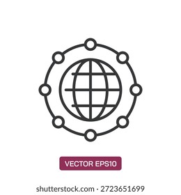 Symbol für Netzwerkzeile. Perfektes Pixel einzeln auf weißem Hintergrund. Vektorgrafik