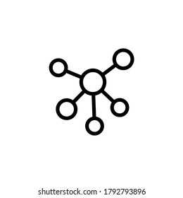 Network line icon symbol vector illustration