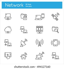 Network line icons