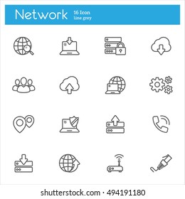 Network line vector icons 