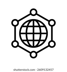 Network Line Vector Illustration On White Background.