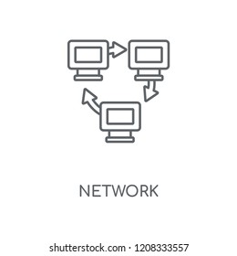Network linear icon. Network concept stroke symbol design. Thin graphic elements vector illustration, outline pattern on a white background, eps 10.