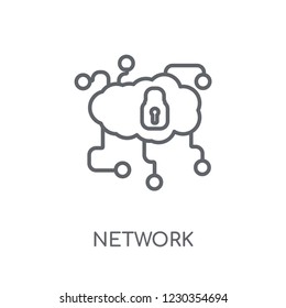 Network linear icon. Modern outline Network logo concept on white background from Internet Security and Networking collection. Suitable for use on web apps, mobile apps and print media.