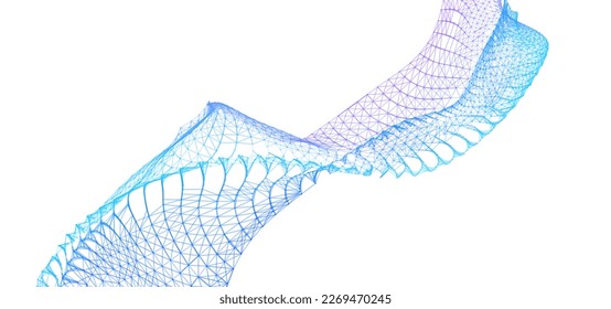 Netzleitungen. Netto-Welleninformationsfluss. Wissenschaftliche Paradigmenlösungen für die Zukunft. Vorwärts sehender Fortschritt. Big Data-Zellen Tiefenanalyse-Vorausplanung Konferenz Hintergrund-Banner. Zurück.