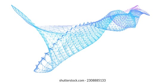 Network lines. Net wave information flow. Scientific paradigm solutions future. Forward vision progress. Big data cells deep development analysis foresight conference background banner. Screen back.
