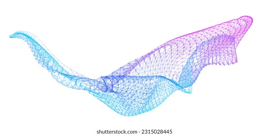 Network lines. Net wave information flow. Scientific paradigm solutions future. Forward vision progress. Big data cells deep development analysis foresight conference background banner. Screen back.