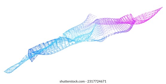 Network lines. Net wave information flow. Scientific paradigm solutions future. Forward vision progress. Big data cells deep development analysis foresight conference background banner. Screen back.