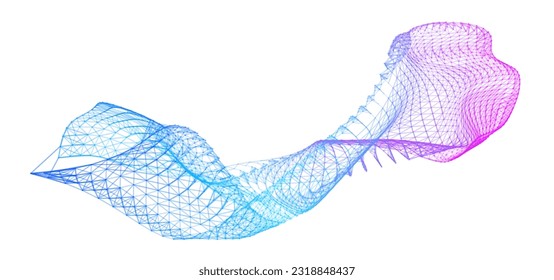 Network lines. Net wave information flow. Scientific paradigm solutions future. Forward vision progress. Big data cells deep development analysis foresight conference background banner. Screen back.