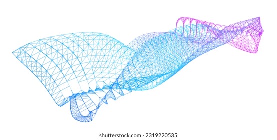 Network lines. Net wave information flow. Scientific paradigm solutions future. Forward vision progress. Big data cells deep development analysis foresight conference background banner. Screen back.