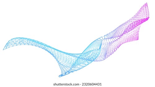 Network lines. Net wave information flow. Scientific paradigm solutions future. Forward vision progress. Big data cells deep development analysis foresight conference background banner. Screen back.