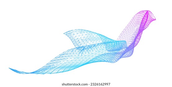 Network lines. Net wave information flow. Scientific paradigm solutions future. Forward vision progress. Big data cells deep development analysis foresight conference background banner. Screen back.