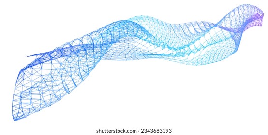 Network lines. Net wave information flow. Scientific paradigm solutions future. Forward vision progress. Big data cells deep development analysis foresight conference background banner. Screen back.