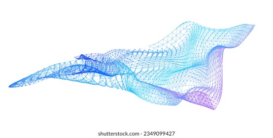 Network lines. Net wave information flow. Scientific paradigm solutions future. Forward vision progress. Big data cells deep development analysis foresight conference background banner. Screen back.