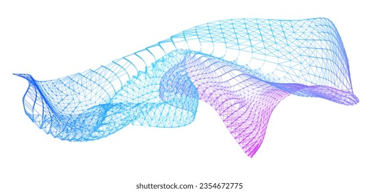 Network lines. Net wave information flow. Scientific paradigm solutions future. Forward vision progress. Big data cells deep development analysis foresight conference background banner. Screen back.