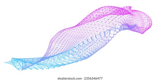 Network lines. Net wave information flow. Scientific paradigm solutions future. Forward vision progress. Big data cells deep development analysis foresight conference background banner. Screen back.