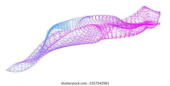 Network lines. Net wave information flow. Scientific paradigm solutions future. Forward vision progress. Big data cells deep development analysis foresight conference background banner. Screen back.