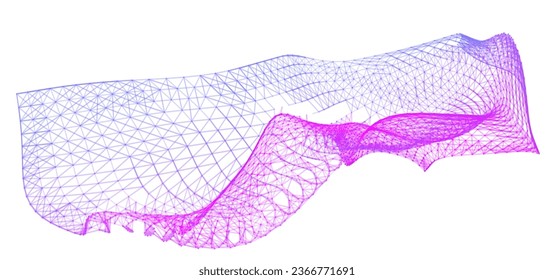 Network lines. Net wave information flow. Scientific paradigm solutions future. Forward vision progress. Big data cells deep development analysis foresight conference background banner. Screen back.