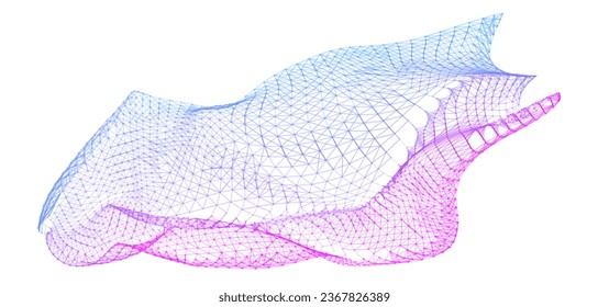 Network lines. Net wave information flow. Scientific paradigm solutions future. Forward vision progress. Big data cells deep development analysis foresight conference background banner. Screen back.