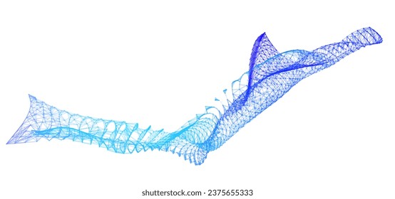 Network lines. Net wave information flow. Scientific paradigm solutions future. Forward vision progress. Big data cells deep development analysis foresight conference background banner. Screen back.