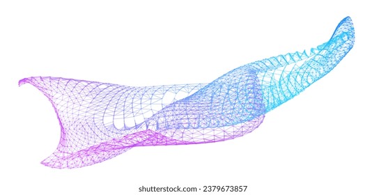 Network lines. Net wave information flow. Scientific paradigm solutions future. Forward vision progress. Big data cells deep development analysis foresight conference background banner. Screen back.