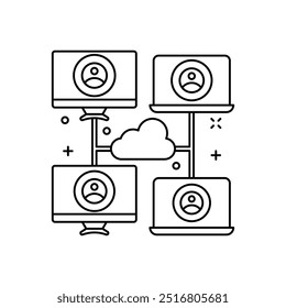 Network Link Outline Icon, Vector illustration