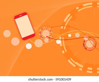 Network links with smartphone vector concepts technology background