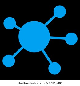 Network Links vector icon. Flat blue symbol. Pictogram is isolated on a black background. Designed for web and software interfaces.