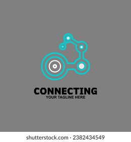 Network Logo with Circle Connected Dots.