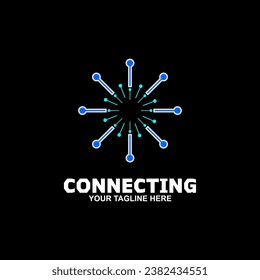 Network Logo with Circle Connected Dots.