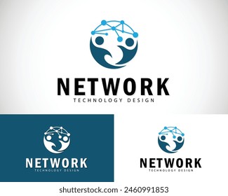 Netzwerk Logo Creative Deal Sign Freundschaft Partner Erfolg Globales Technologie Design Konzept