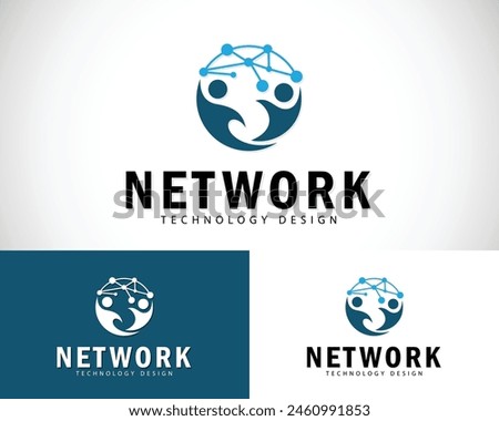 network logo creative deal sign friendship partner success global technology design concept