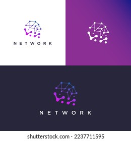 Network logo designs. technology logo designs concept vector, Network Internet logo symbol, Digital Wire logo