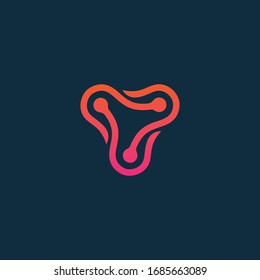 Network logo. Geometric branding logo. Abstract technology logo. Digital logo EPS 10