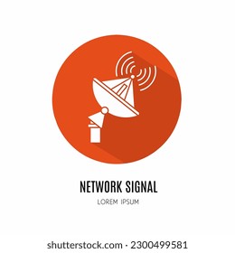 Netzwerk-Logo. Abbildung des Netzwerks in flach. Stock-Vektorgrafik.