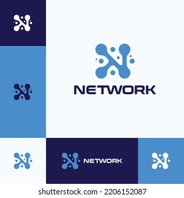 network logo, letter N logo, technology company logo