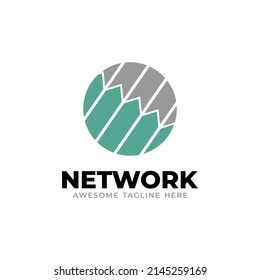 Network logo vector, Network combination circle creative design concept
