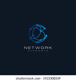 network logo,Connection icon, blue gradient logo template vector eps 10
