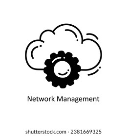 Network Management doodle Icon Design illustration. Networking Symbol on White background EPS 10 File