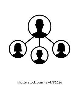Network management or social network flat vector icon for apps and websites