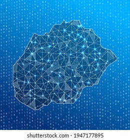 Network map of Alegranza. Island digital connections map. Technology, internet, network, telecommunication concept. Vector illustration.